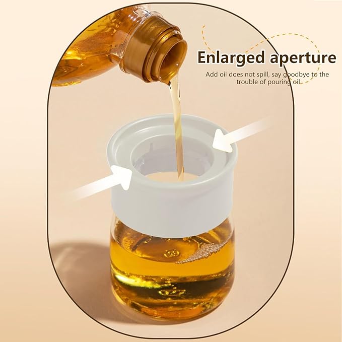 Kettlekane 200ml Glass Olive Oil Dispenser Bottle with Silicone Brush for Cooking Vinegar Sauce BBQ Grill Frying Baking, Air Fryer (Pack of 1) (Multi Color)